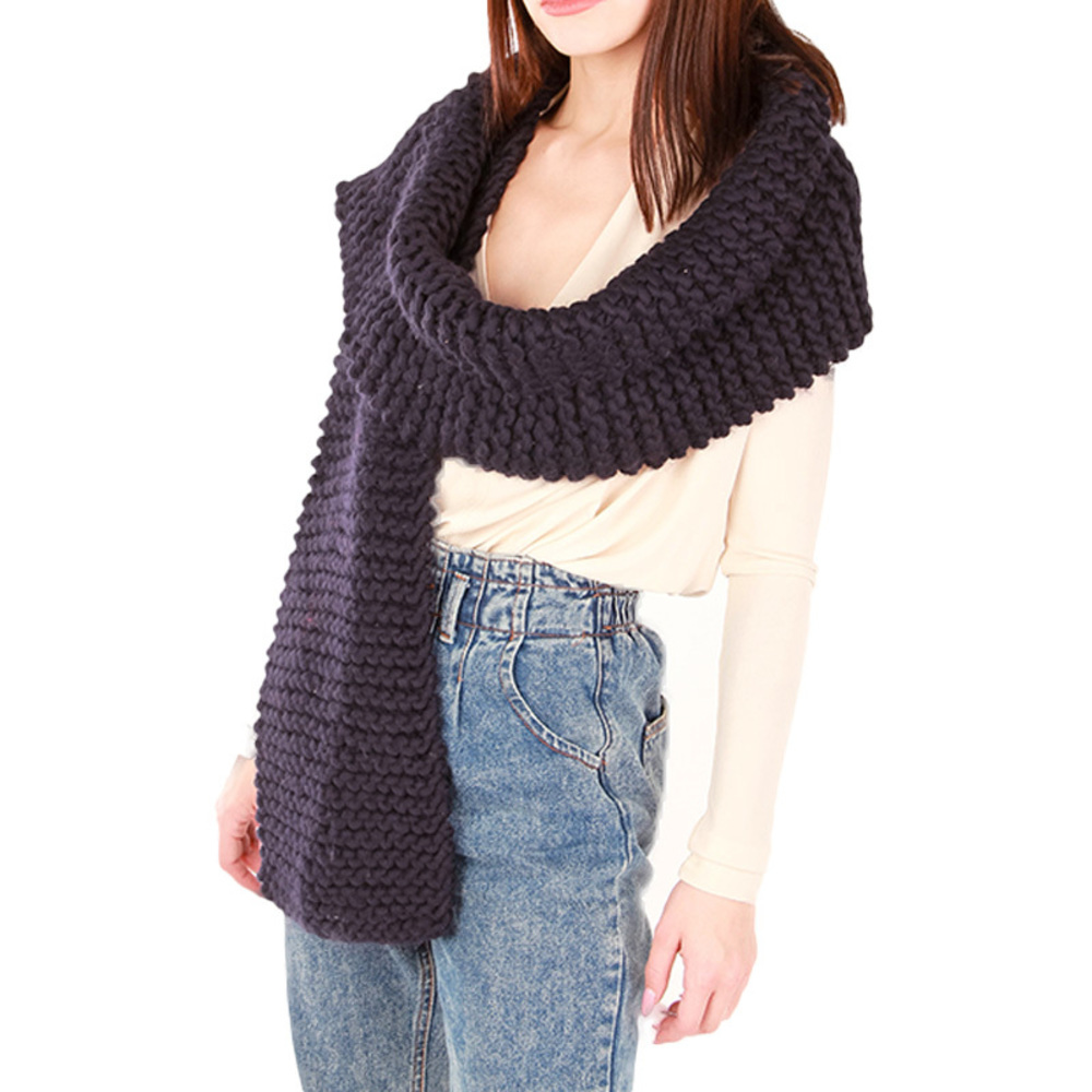 WOOL AND THE GANG BLACK SCARF | WOMENS SIZE 155X32